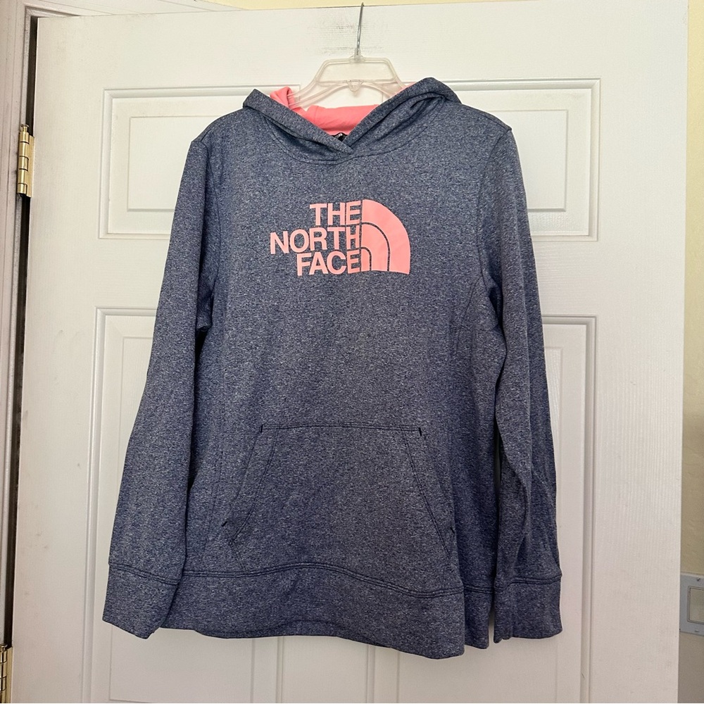 The North Face Blue and Pink Hoodie